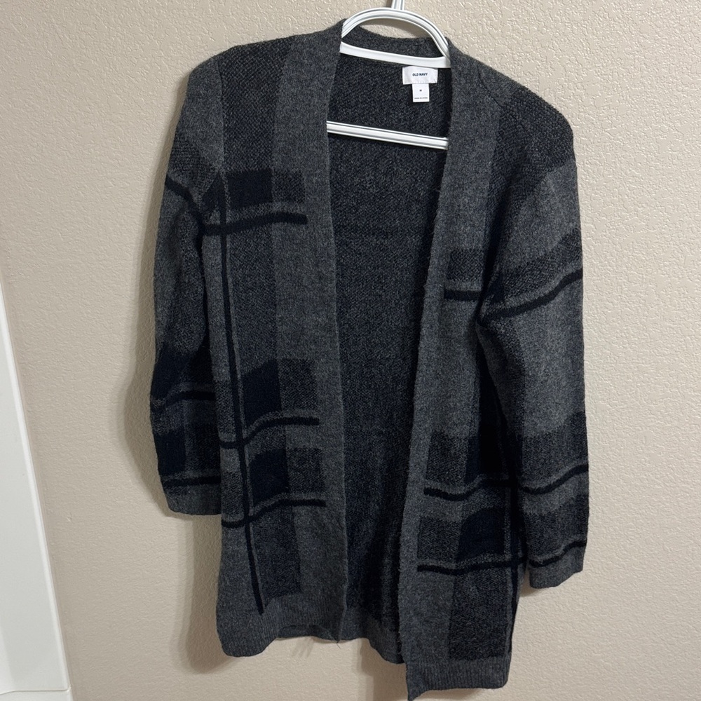 Women's Black and Gray Cardigan